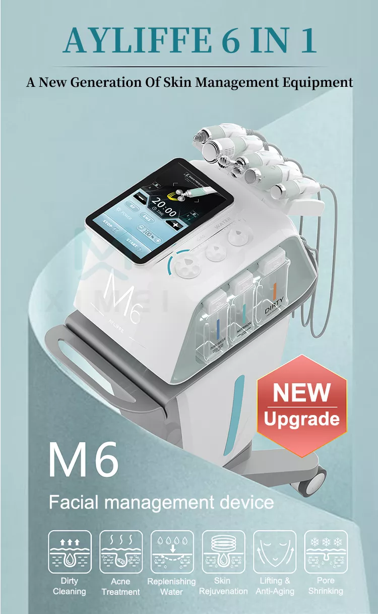 6 in 1 Aqua-Gesicht-Jet-Peel-Vakuum-Gesicht-Reinigung Hydro-Dermabrasion-Gerät für SPA