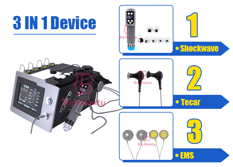 3 In 1 Shockwave Tecar Ems Schmerztherapie Physiotherapiegerät