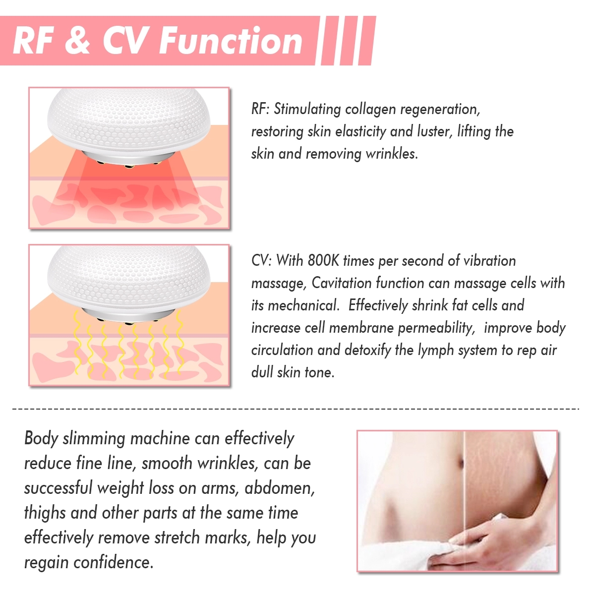 Home-Use-RF-Gewichtsreduktionsmaschine Tragbare EMS-LED-Photon-Körper-Slimming-Maschine Schönheitssalon-Ausrüstung