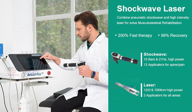 Professionelle Stoßwellen-Klasse-4-Lasertherapie für Physiotherapie-Stoßwelle ESWT-Rehabilitationsmaschine