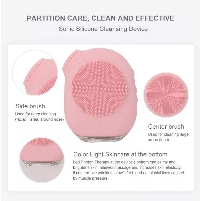 T-Zone-Reinigung Gesichts-Massage Silikon-Gesichtsbürste mit LED neueste Produkte
